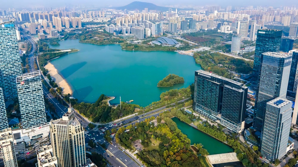 Hefei, China — aerial view